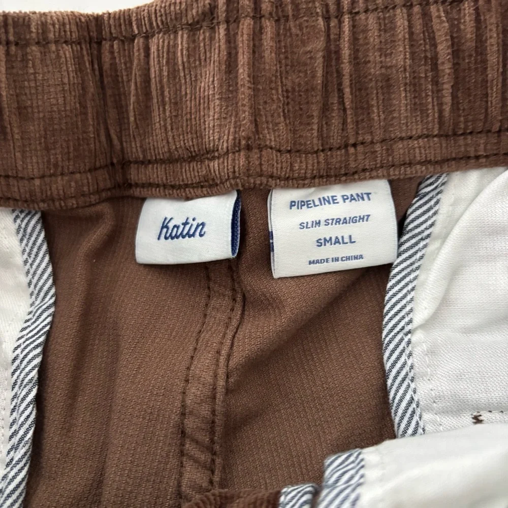 Katin Men’s Pipeline Corduroy Pant Size Small Slim Straight Brown New